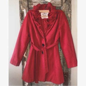 Soulmates Red Flared Ruffled Peacoat XL
